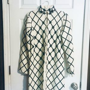 Neiman Marcuse White w/Black Boiled Wool S NWT